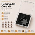 Eara 6mm open domes care kit includes domes, wax filter, cleaning brush and cleaning cloth with carry case