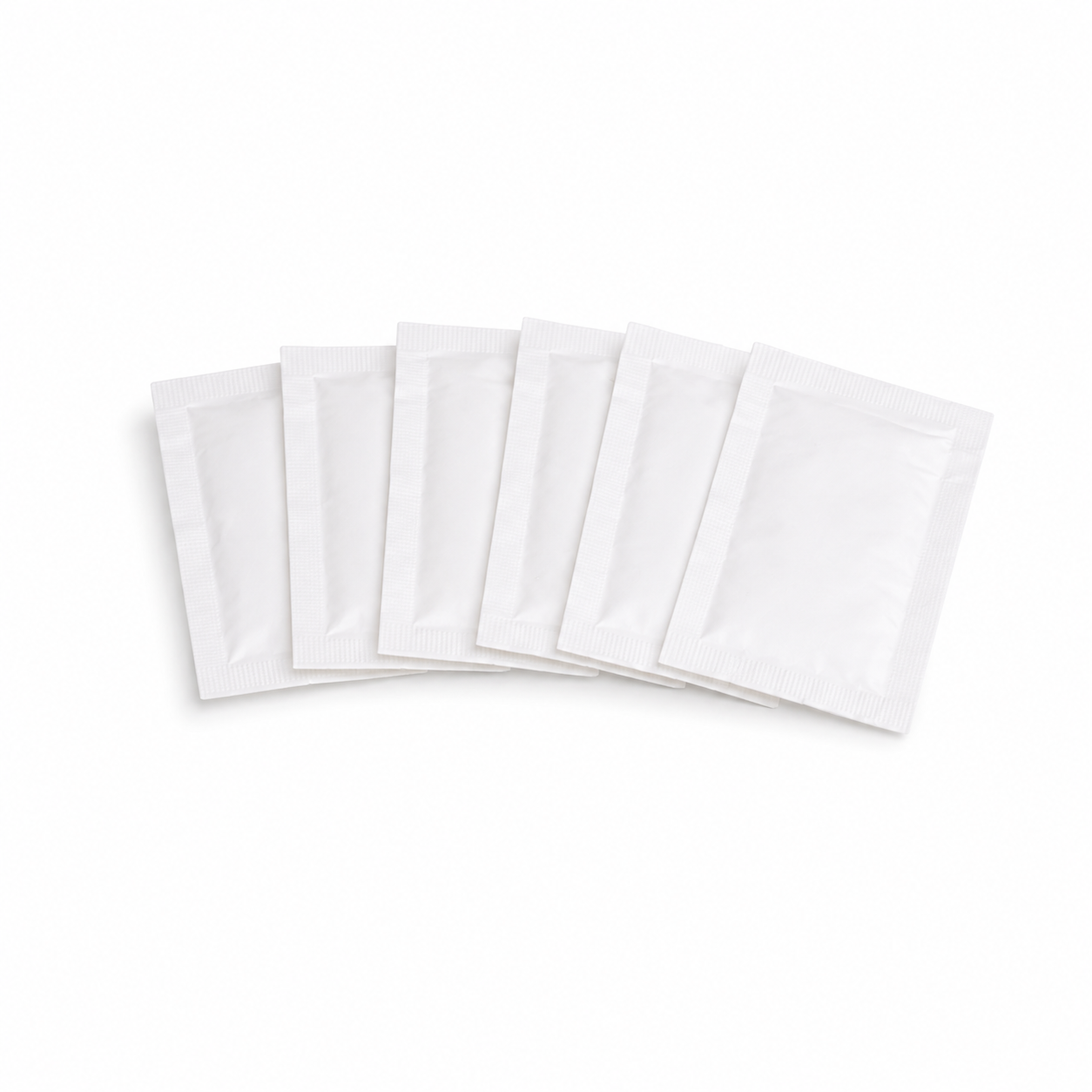 Set of white wet cleaning cloths on a white background