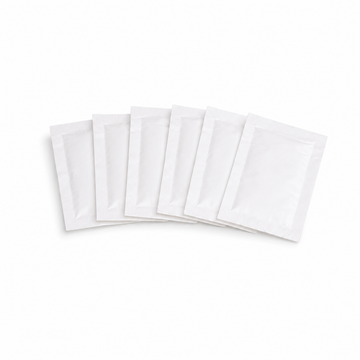 Set of white wet cleaning cloths on a white background