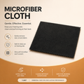 Eara hearing Black microfiber cloth with features on a beige background
