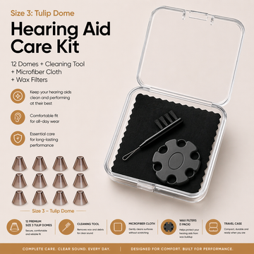 Eara Hearing size 3 tulip dome care kit