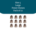 Pack of 12 large power domes with text indicating size 4 for Eara hearing aids.