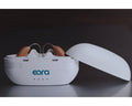 Explore Li+ Portable charger with Explore Li+ OTC Bluetooth hearing aids inside charging on-the-go.