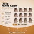 Eara Hearing image of large power domes with features and benefits listed.
