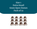 Eara 6mm open hearing aid domes 12 pack compatible with Phonak, Oticon, Starkey, ReSound, Widex, Unitron, Bernafon, Jabra, Audien, Elehear, and HA FIT APP hearing aids for comfortable fit, improved airflow, and clear everyday hearing performance.