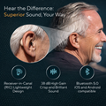 Eara Explore Li+ Bluetooth rechargeable OTC hearing aids with lightweight receiver-in-canal design for adults and seniors