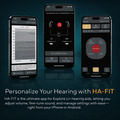 Eara HA-Fit app for Bluetooth OTC hearing aids with smartphone hearing controls and personalized sound adjustments