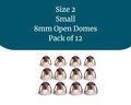 12 black eara 8mm open domes